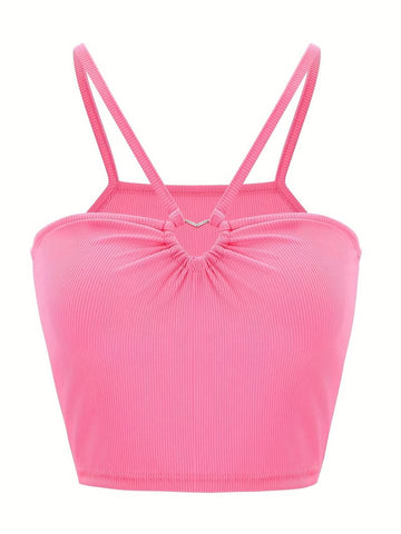 Crop Top Heart Hollow Slim